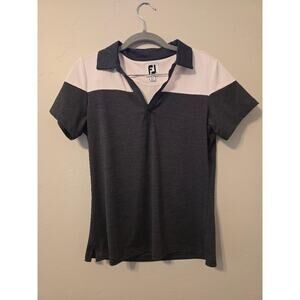 FootJoy Colorblock Golf Polo Gray White Athletic S